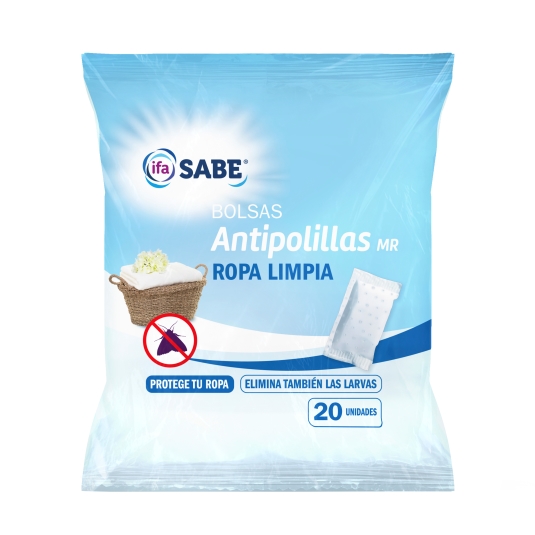 antipolillas bolsa ropa limpia, 20ud