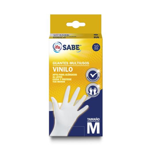 guantes vinilo talla-m, 10ud