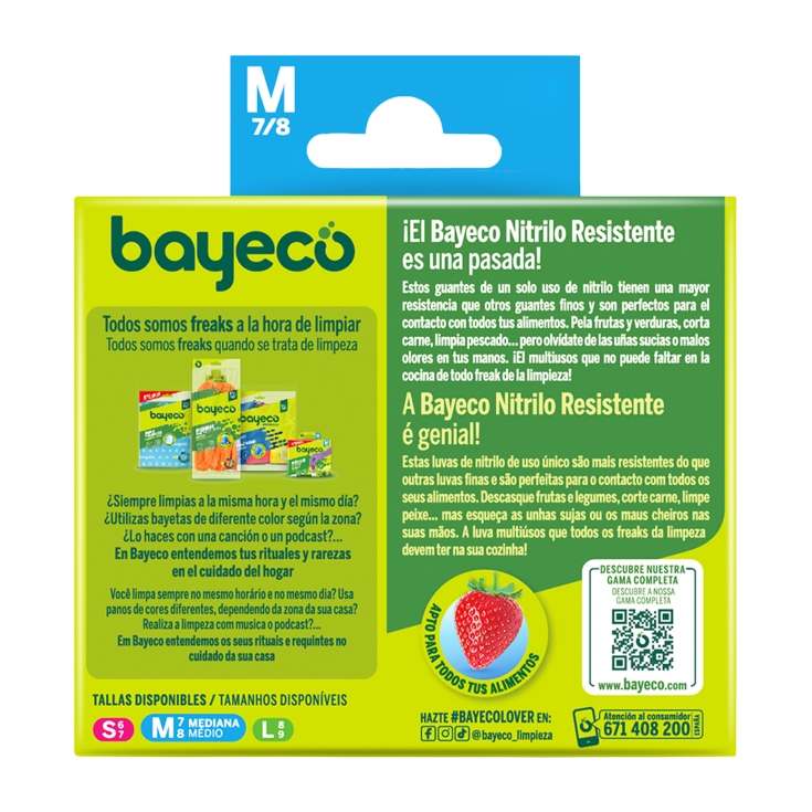 guantes nitrilo un solo uso t-m, 20ud