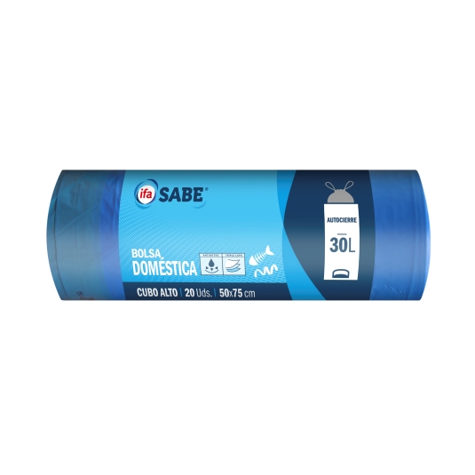 bolsa basura azul cubo alto 30l, 20ud