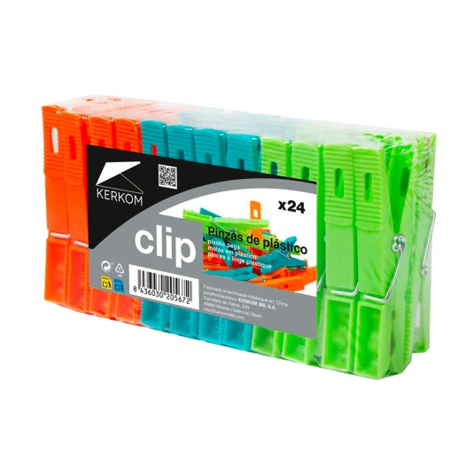 pinzas plástico, 24ud