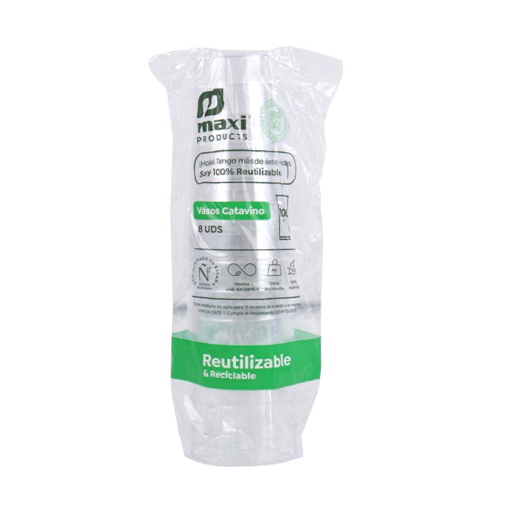 vaso catavino 100cc reutilizable, 8ud