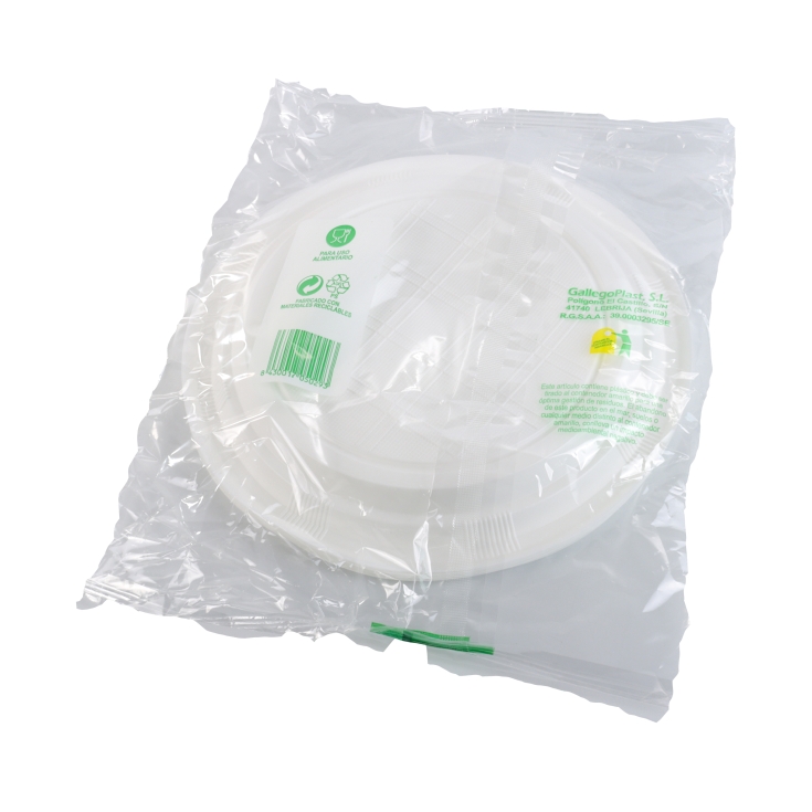 plato llano reutilizable 22cm, 10ud