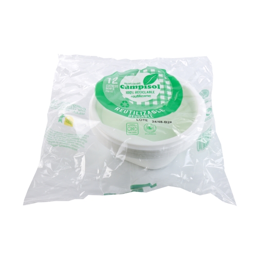 cuenco reutilizable 250cc, 12ud