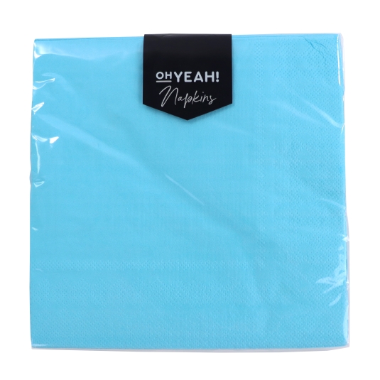 servilleta azul doble capa 33x33cm, 30ud