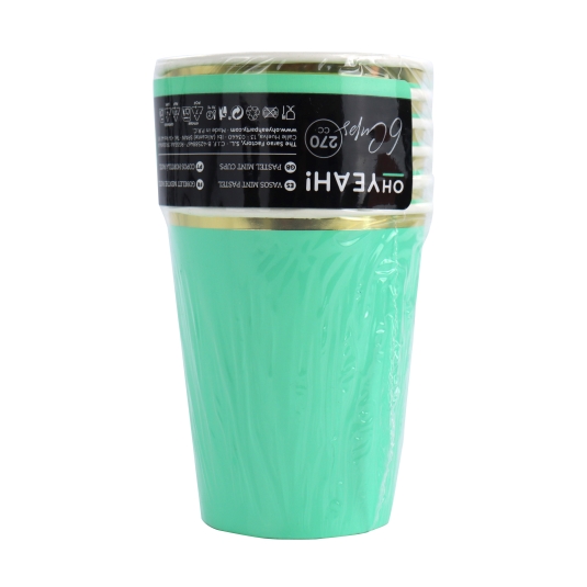 vaso mint 270cc cartón, 6ud