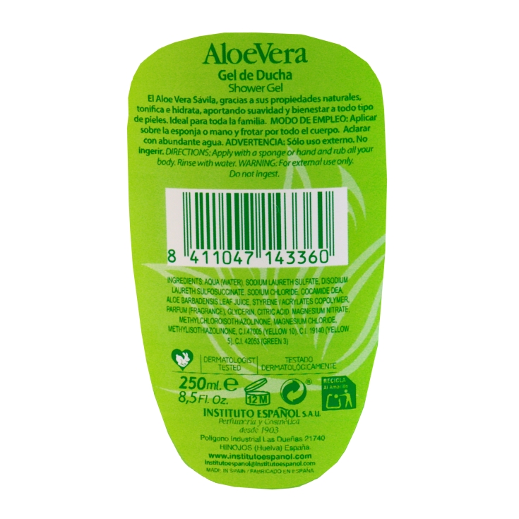 gel de ducha aloe vera, 250ml