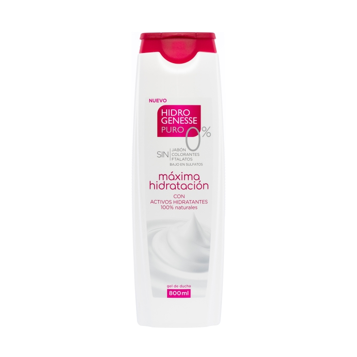 gel de ducha hidratante puro 0%, 800ml