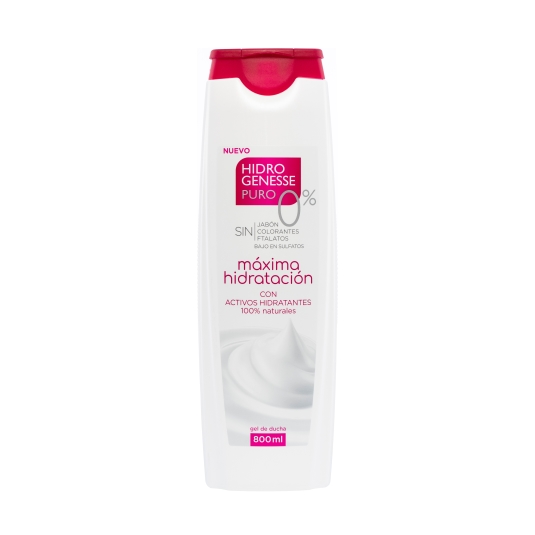 gel de ducha hidratante puro 0%, 800ml