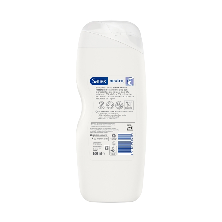 gel de ducha neutro piel normal, 600ml