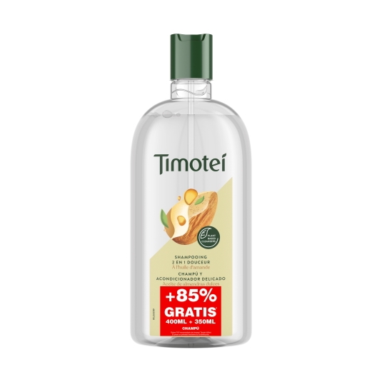 champú 2 en 1 almendra, 400+350ml
