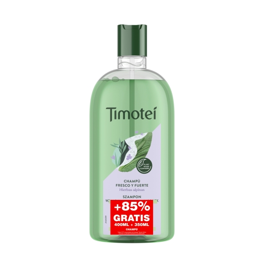 champú fresco hierbas alpinas, 400+350ml