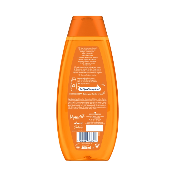 champú brillo y frutas, 400ml