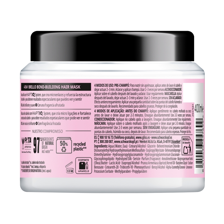 mascarilla 4 en 1 brillo, 400ml