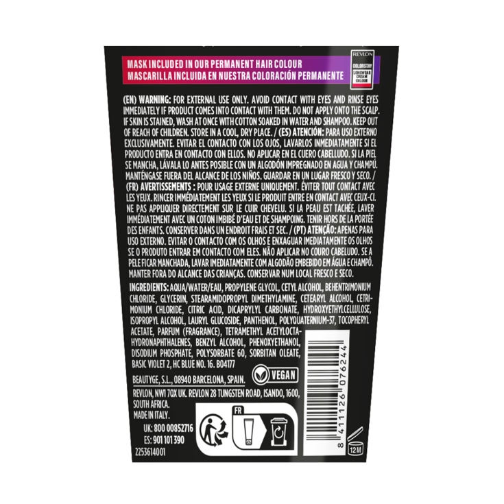 mascarilla colorstay negro, 125ml