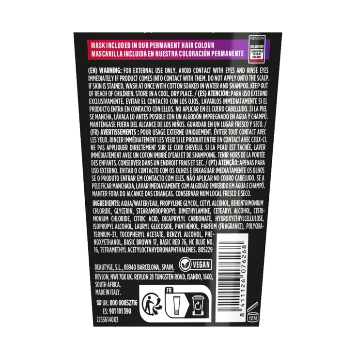 mascarilla colorstay castaño, 125ml