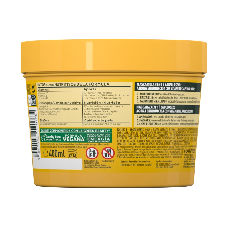 mascarilla hair food banana, 400ml