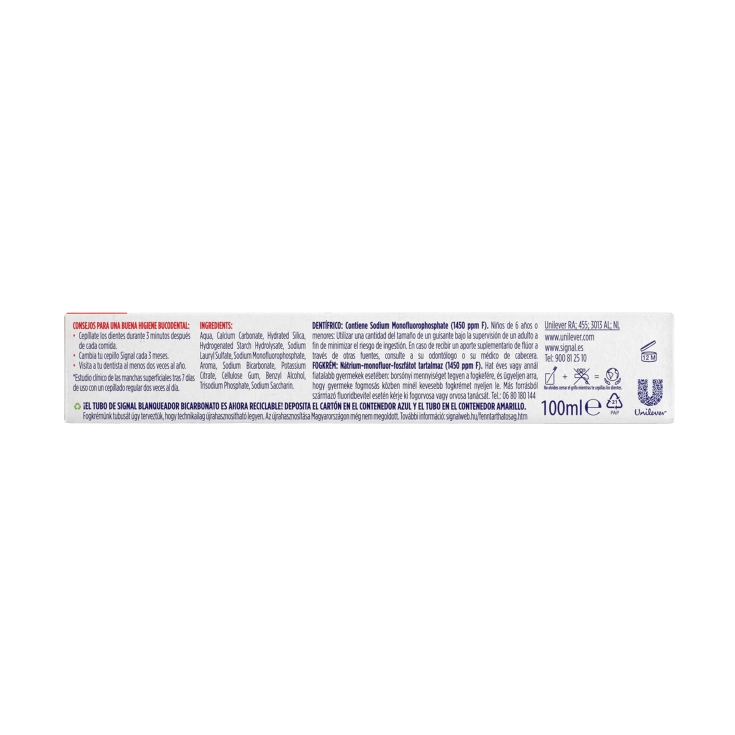 dentrífico blanqueador bicarbonato, 100ml