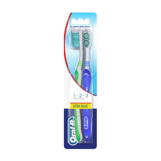 cepillo dental shiny clean medio, pk-2