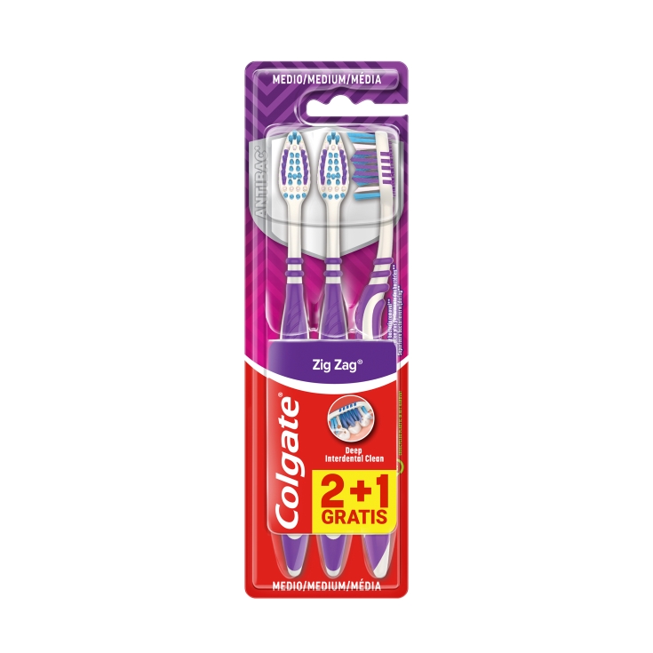 cepillo dental zigzag medio, pk-3
