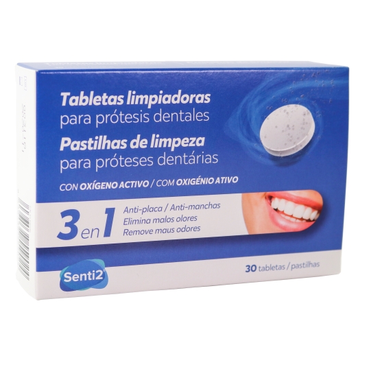 tabletas limpiadoras protesis dental, 30ud