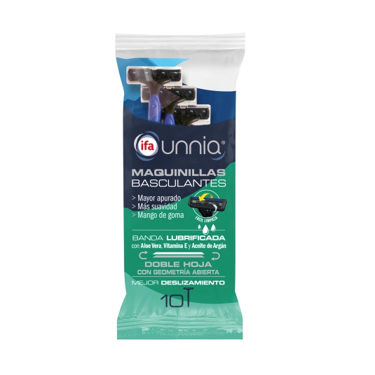 máquina afeitar basculante doble hoja, 10ud