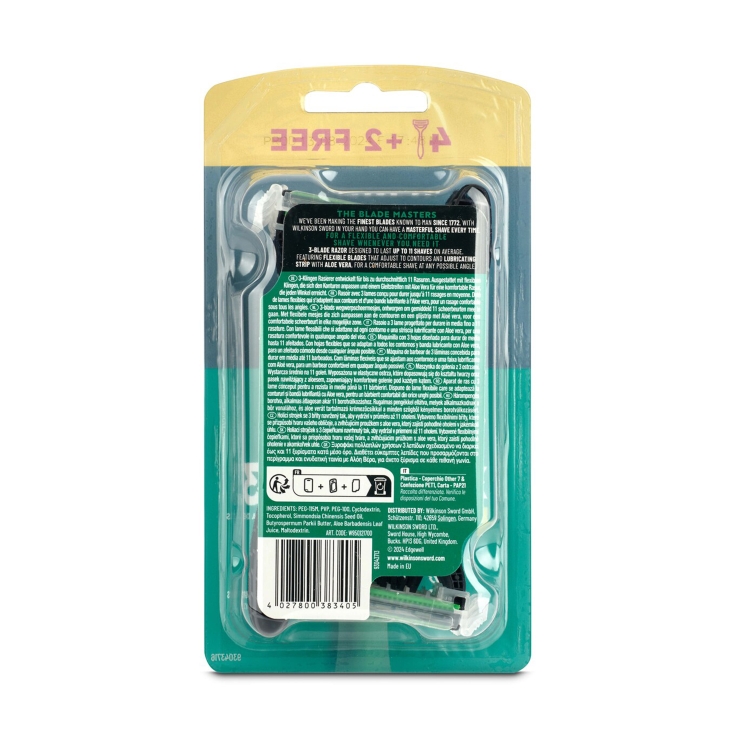 máquina afeitar xtreme3 sensitive, 4+4ud