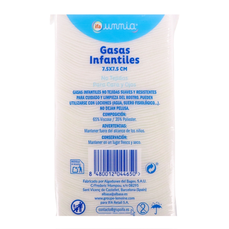 gasas infantiles no tejidas, 100ud