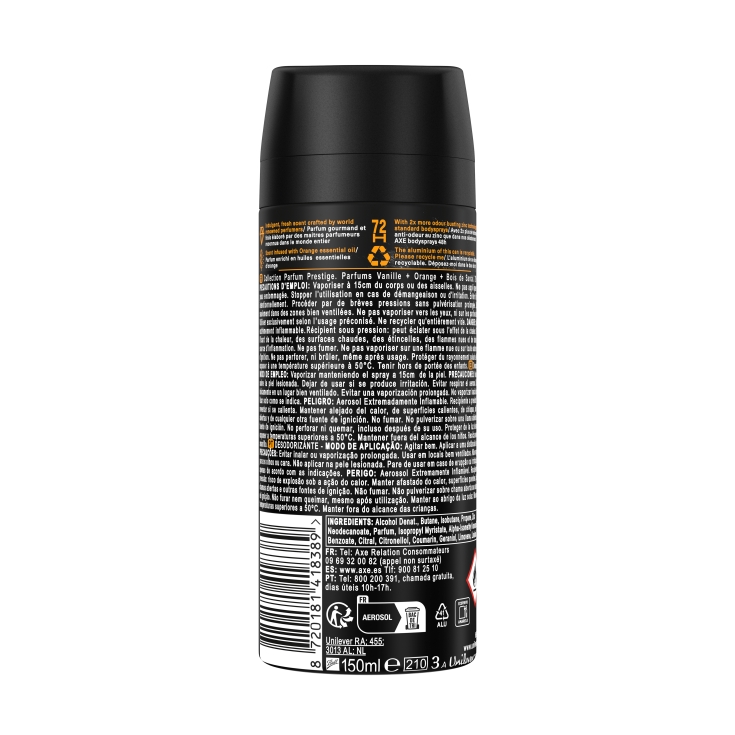 desodorante spray black vanilla, 150ml