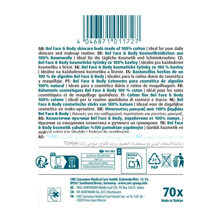 bastoncillos cosméticos, 70ud