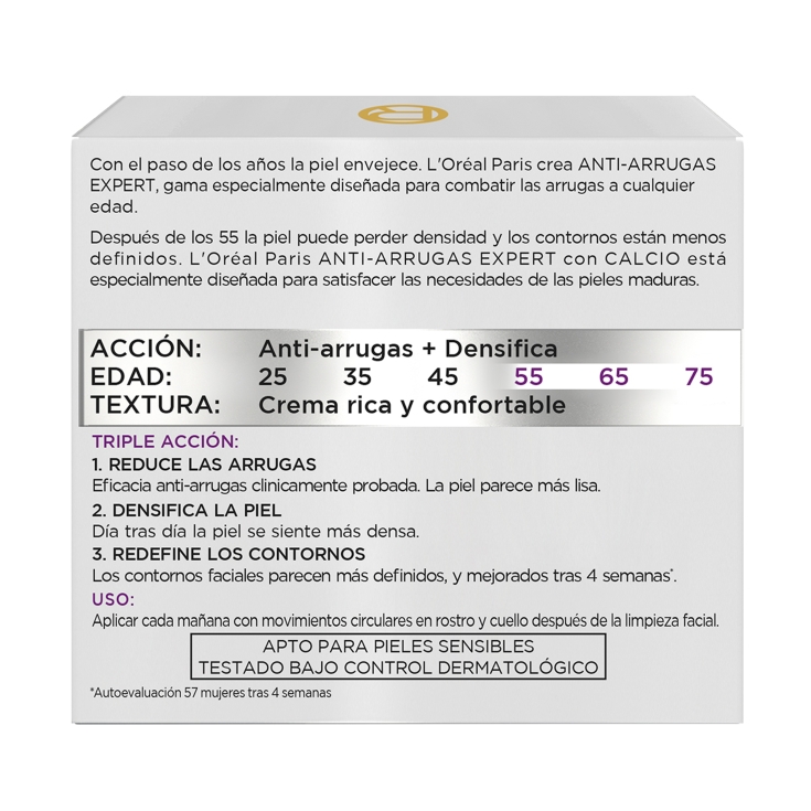 crema dia antiarrugas +55 calcio, 50ml