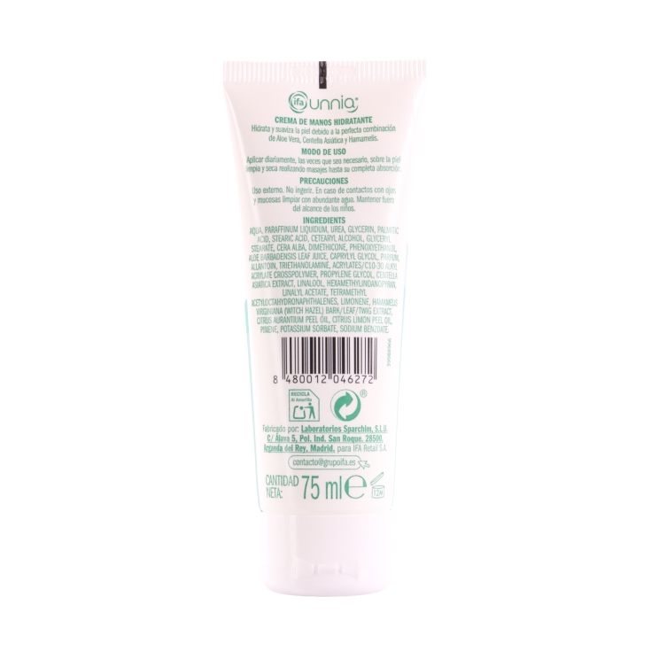 crema manos hidratante con aloe vera, 75g