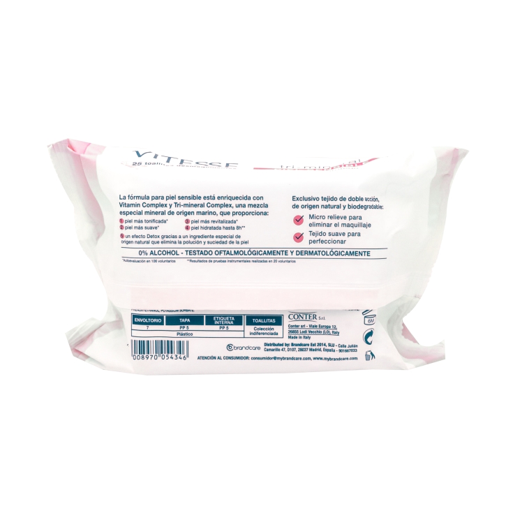 toallitas desmaquilladoras p.sensibles, 25ud
