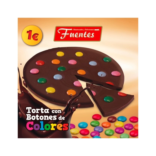 torta chocolate c/botones de colores, 125g