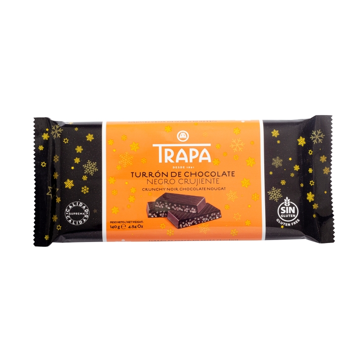 turrón chocolate negro crujiente, 140g
