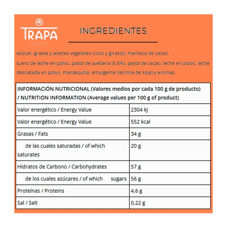 bombones cortados avellana, 40g
