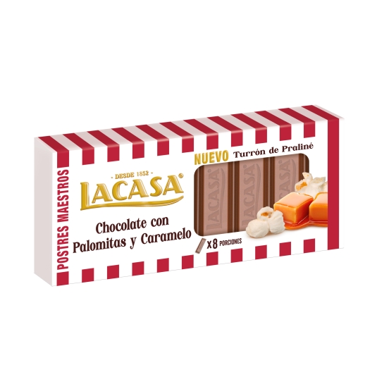 turrón choco con palomitas y caramelo, 200g