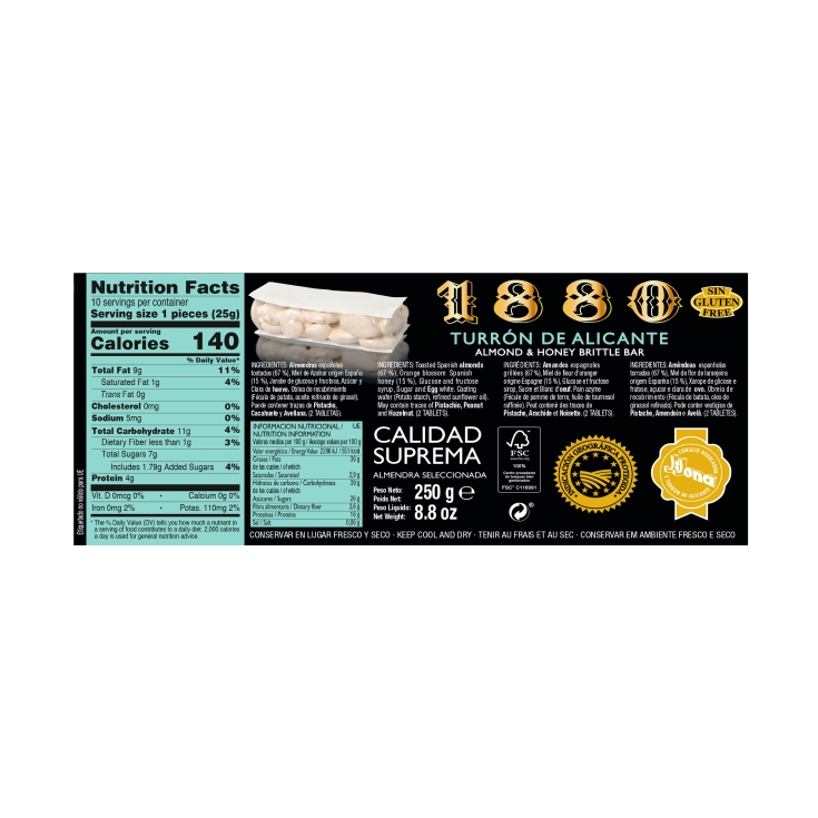turrón duro alicante, 250g