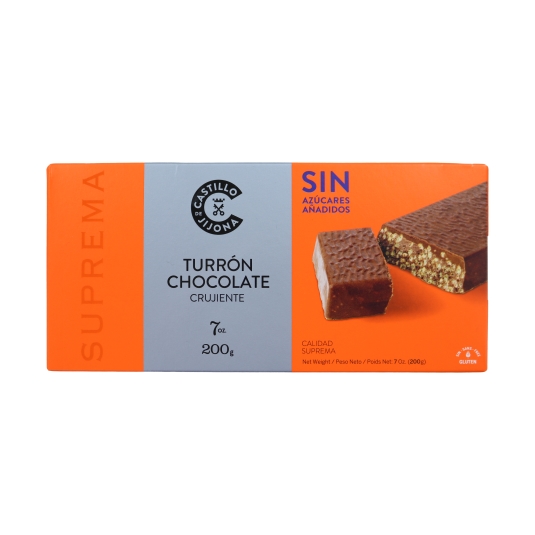 turrón chocolate crujiente sin azúcar, 200g