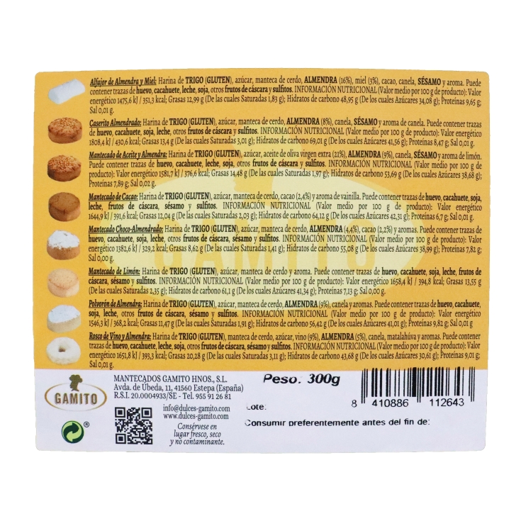 surtido mantecados lata, 300g