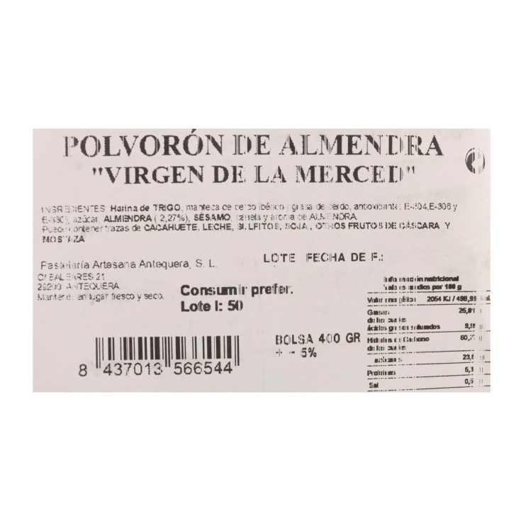 polvorón de almendra, 400g