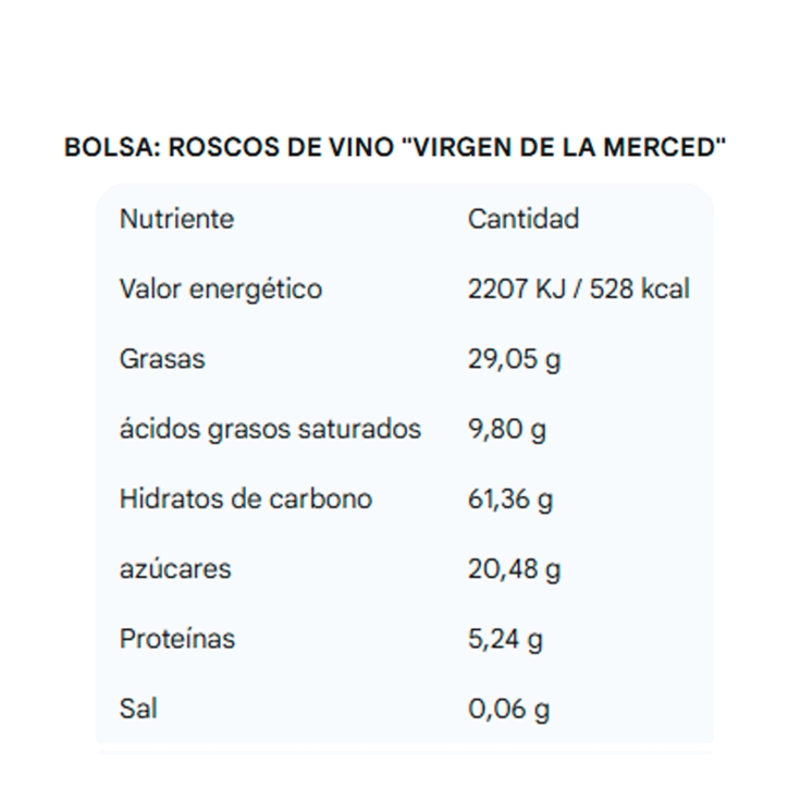rosco de vino, 350g