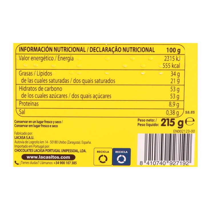 turrón choco blanco besitos, 115g