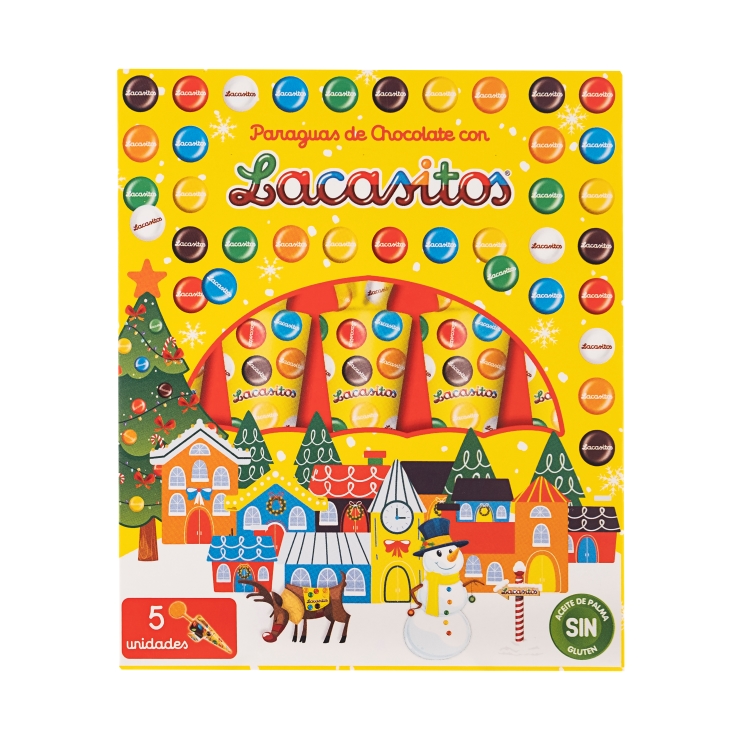 paraguas choco navidad 5ud, 50g