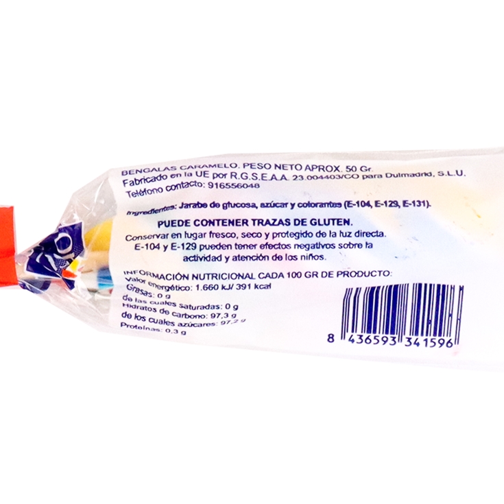 bengalas de caramelo, 50g