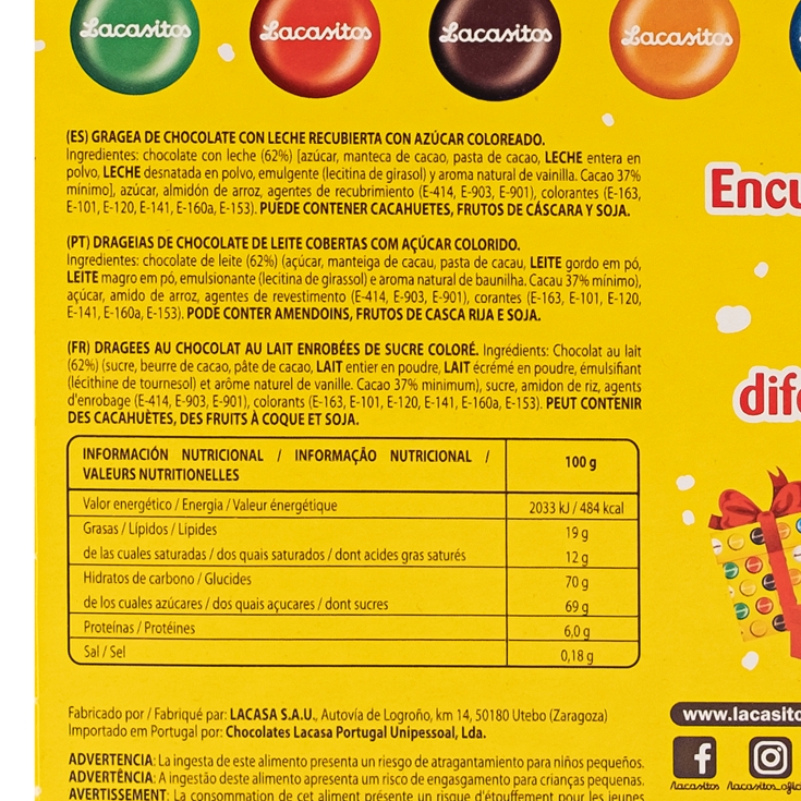 calendario adviento grageas chocolate, ud