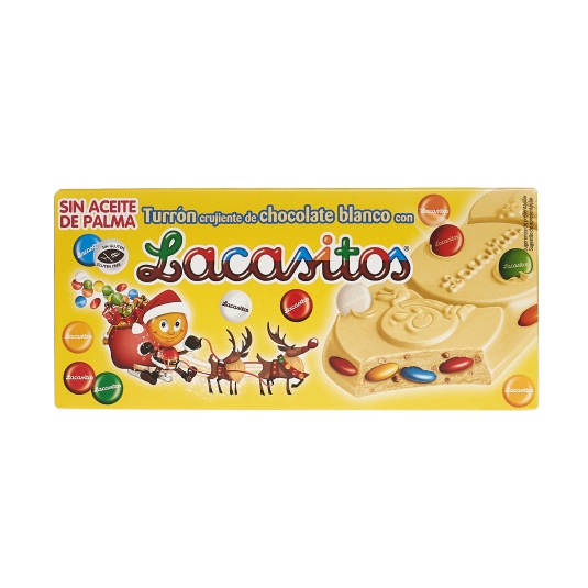 turrón chocolate blanco con lacasitos, 215g