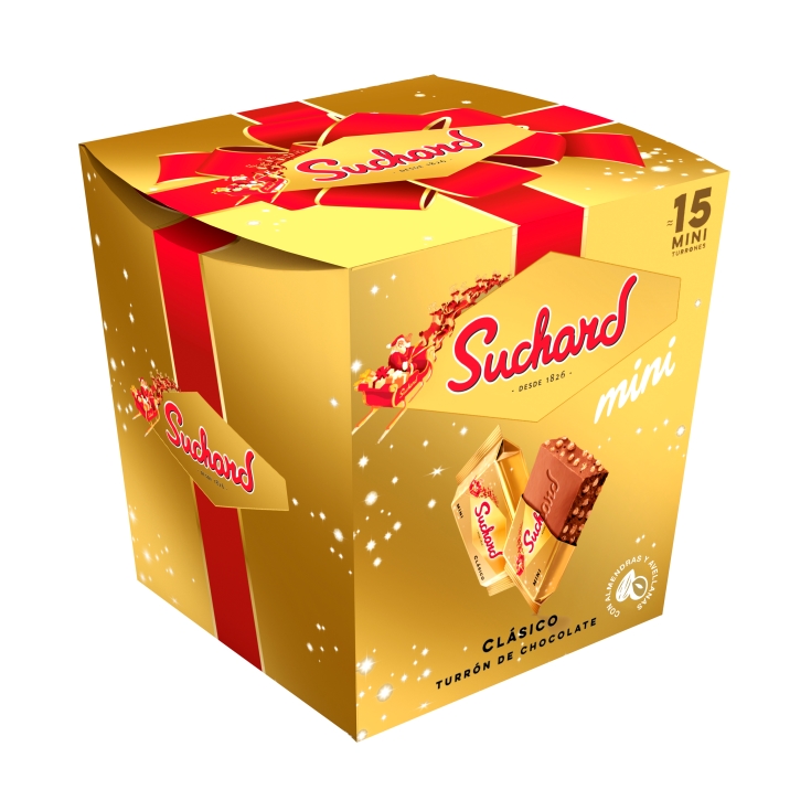 mini turrón chocolate porciones, 15ud