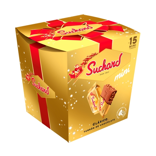 mini turrón chocolate porciones, 15ud