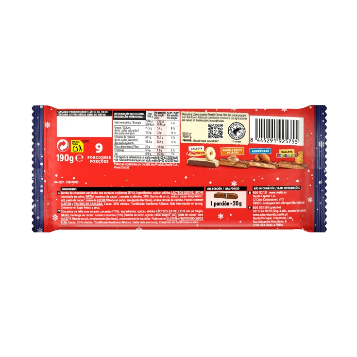 turrón chocolate crujiente crunch, 190g